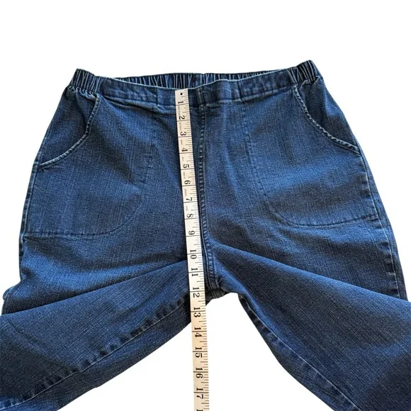 Croft & Barrow Stretch Dark Blue Straight Leg Jeans Elastic Waist Size Large - Picture 6 of 8